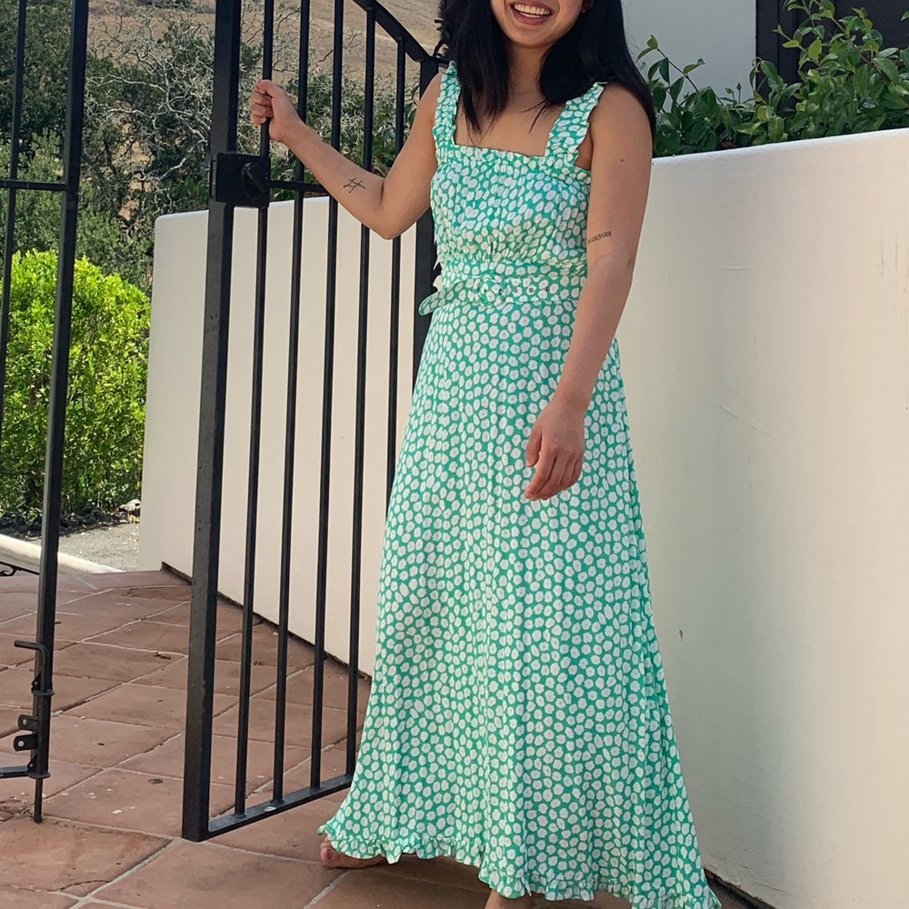 Faithfull the Brand Saint Tropez Ruffled Midi Dress